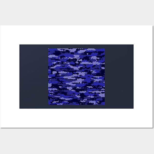 Camo pattern - Blue Wall Art by Tshirtstory